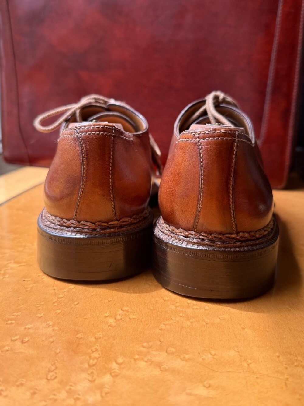 StefanoBi (for Domenico Vacca) Men's Italian Men's Shoes, Size 9.5, Cognac color - Picture 12 of 14